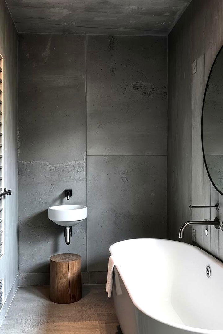 Grey Concrete and Raw Finishes - 22 Grey Bathroom Ideas