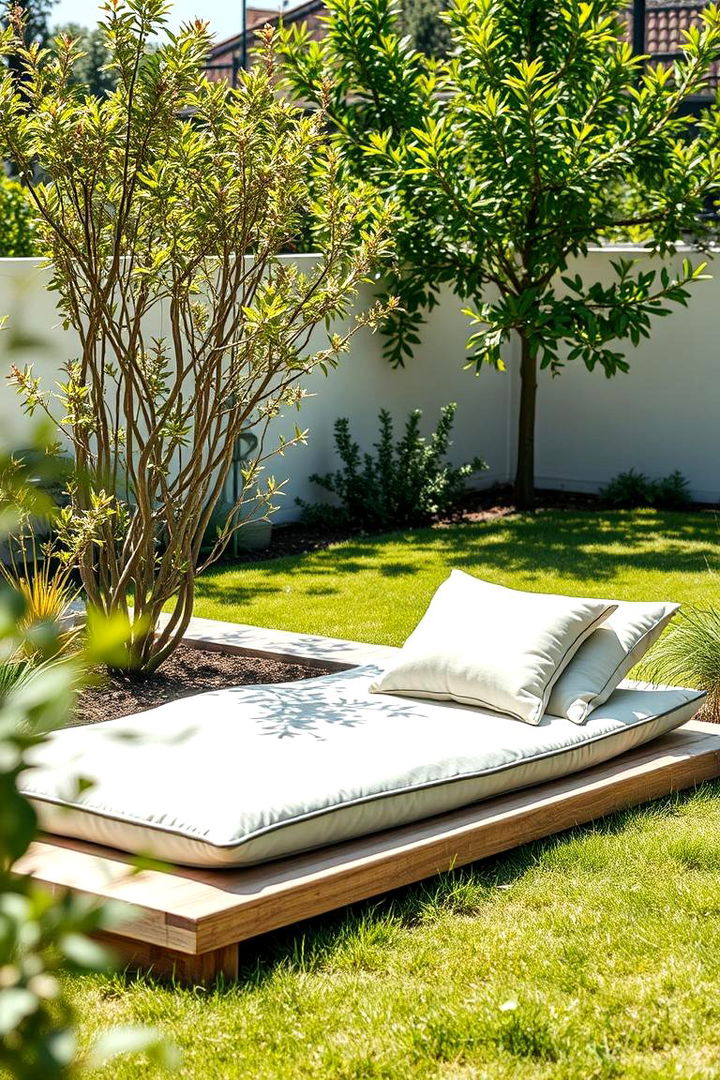 Ground Level Garden Sleeper for Sunbathing - 22 Garden Sleeper Ideas