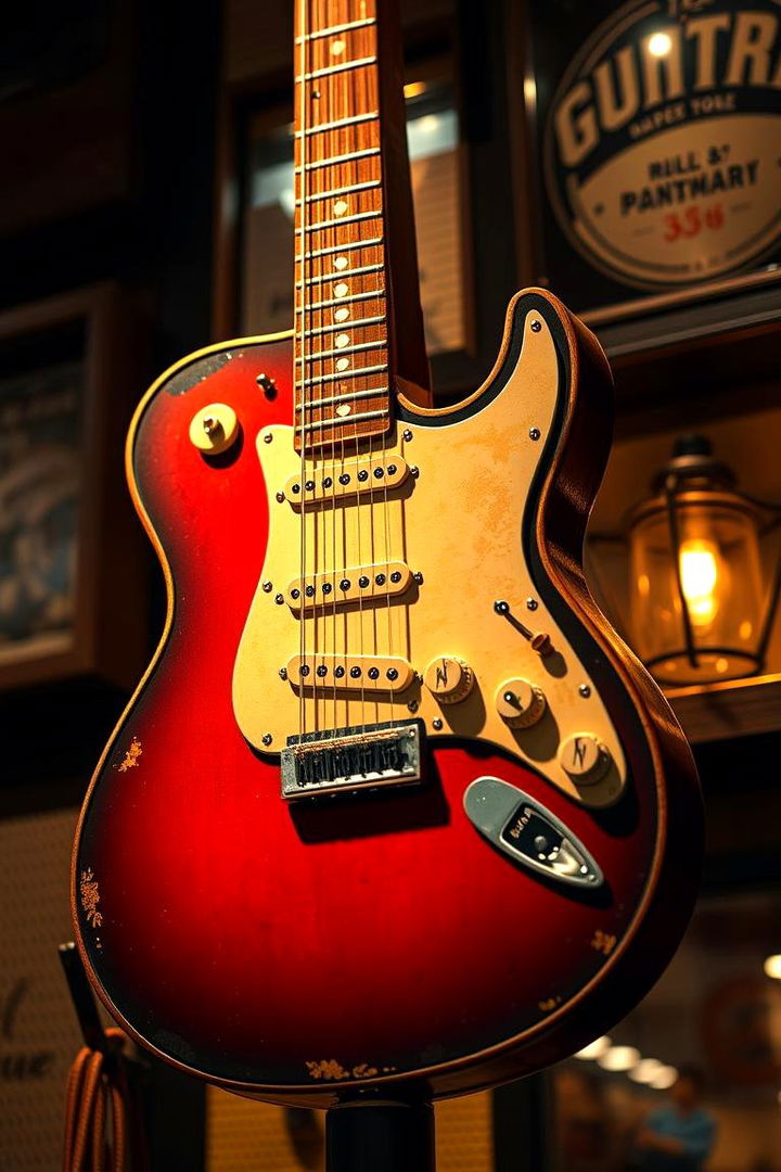 Guitar Themed Retro Tribute - 22 Man Cave Sign Ideas