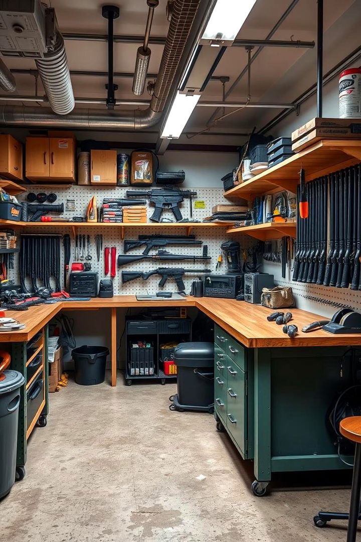 Gun Maintenance Station and Workshop - 22 Man Cave Gun Room Ideas