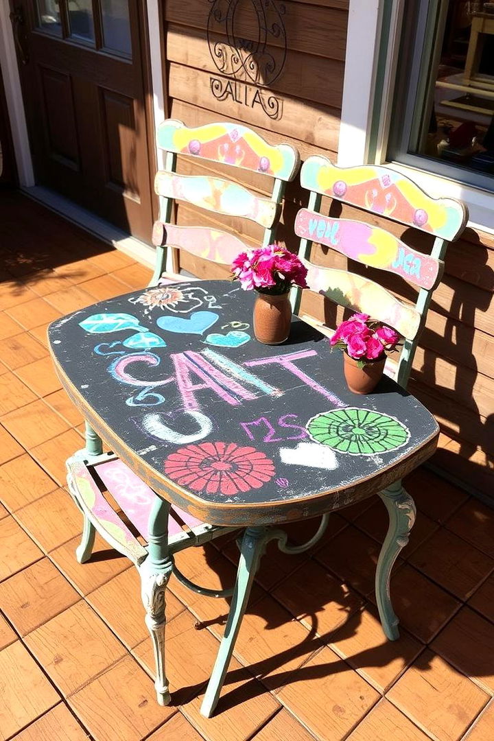 Hand Painted Accent Furniture - 22 Farmhouse Patio Ideas