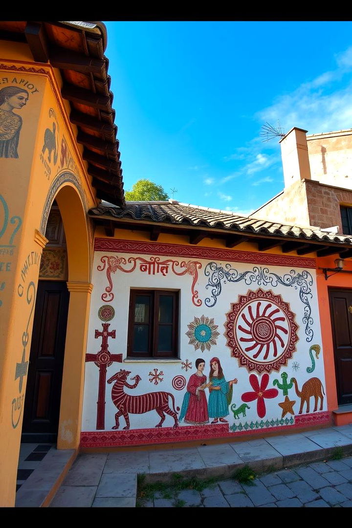 Hand Painted Art Murals - 22 Boho House Exterior Ideas