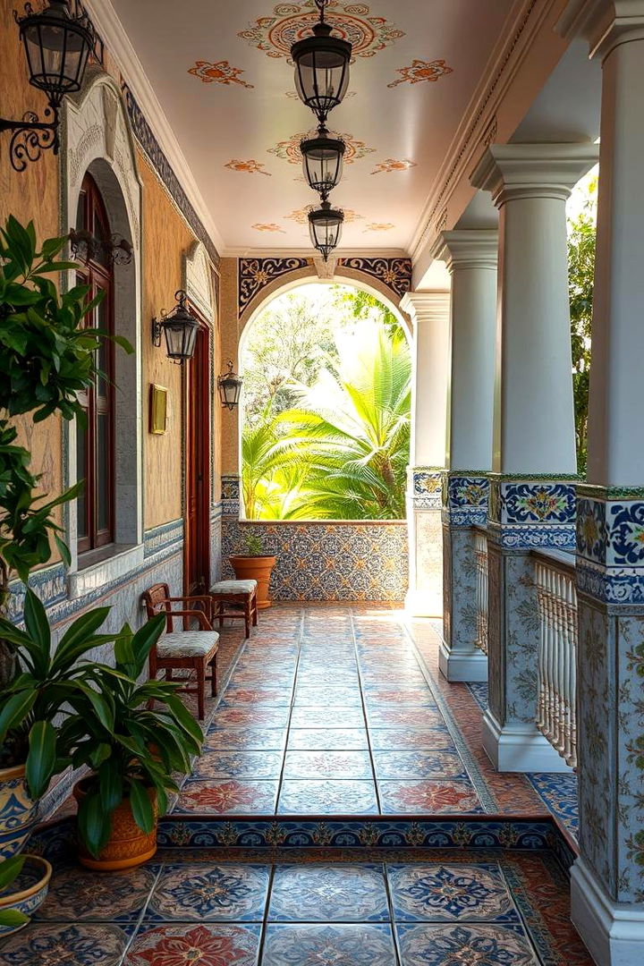 Hand Painted Artisan Crafts - 22 Front Porch Tile Ideas