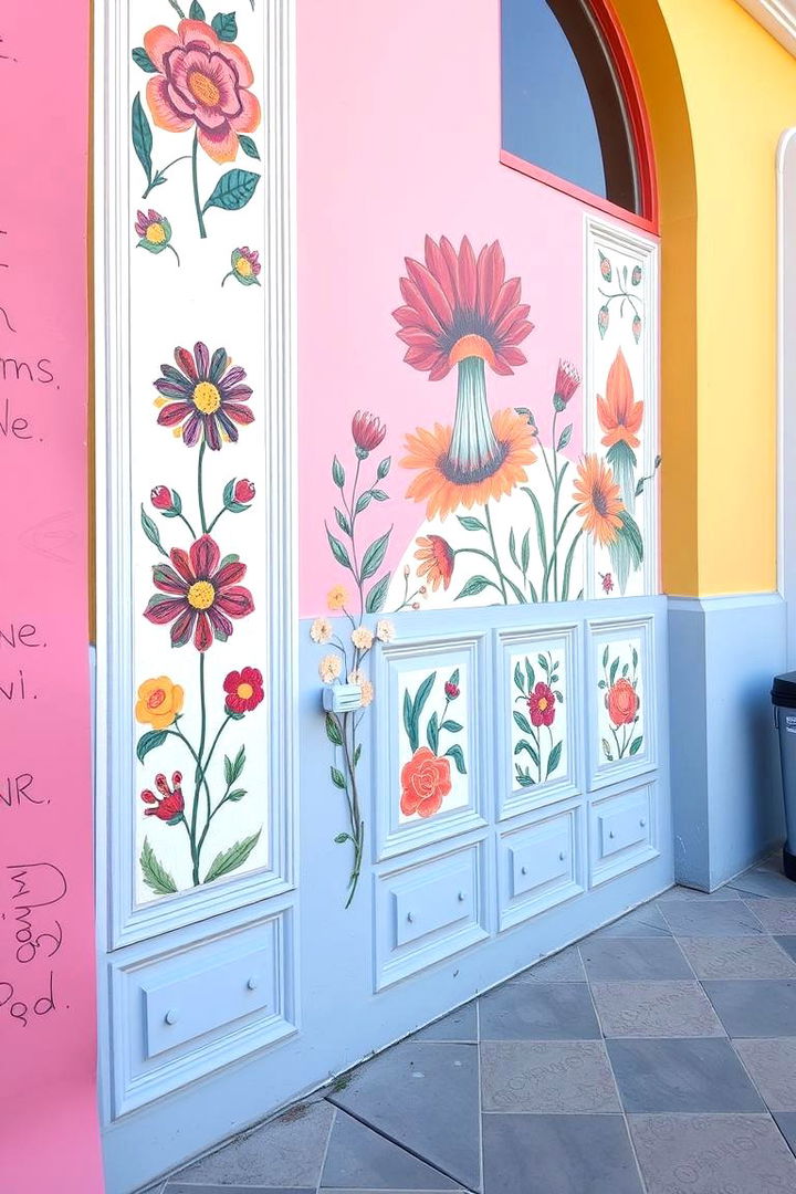 Hand Painted Artistic Wainscoting - 22 Exterior Wainscoting Ideas