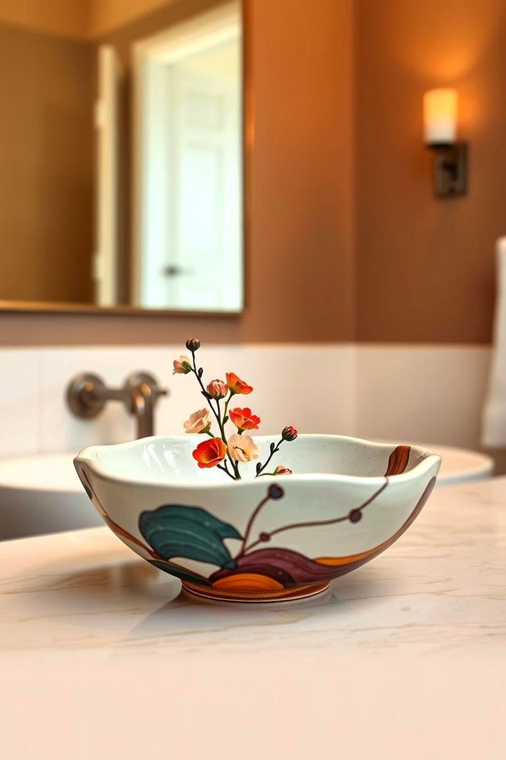 Hand Painted Ceramic Art - 22 Bathroom Art Ideas