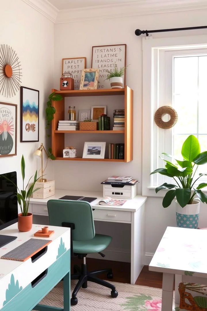 Hand Painted Custom Decor - 22 Bohemian Home Office Ideas