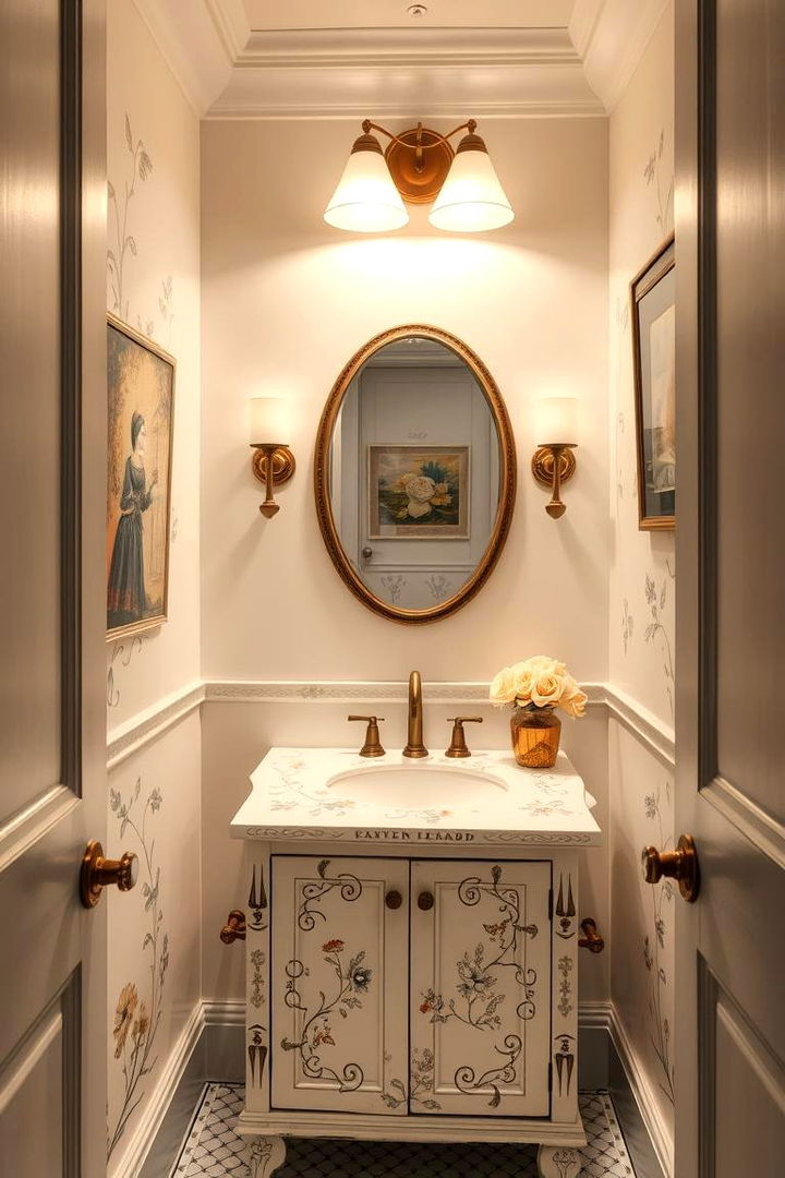 Hand Painted Designs for Personal Touch - 22 Eclectic Powder Room Ideas