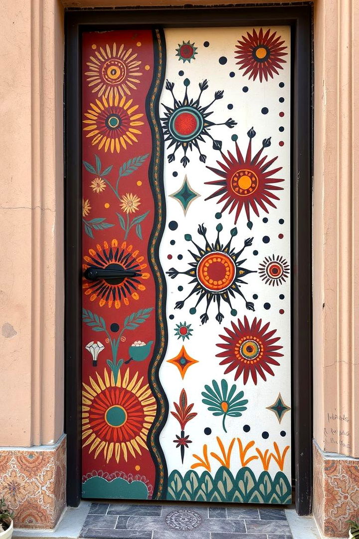 Hand Painted Door Accents - 22 Boho Hallway Ideas