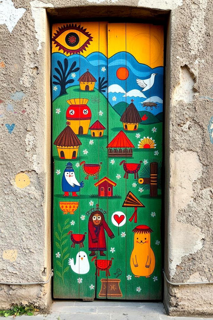 Hand Painted Door Murals - 22 Mediterranean Front Door Ideas