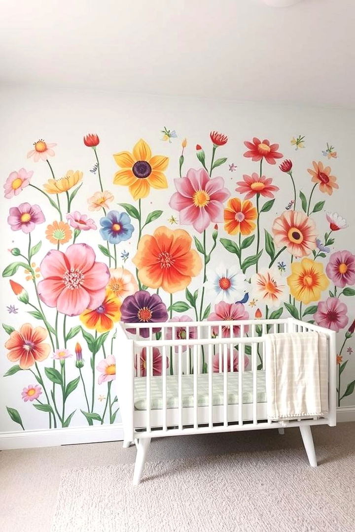 Hand Painted Floral Mural Designs - 22 Floral Nursery Ideas