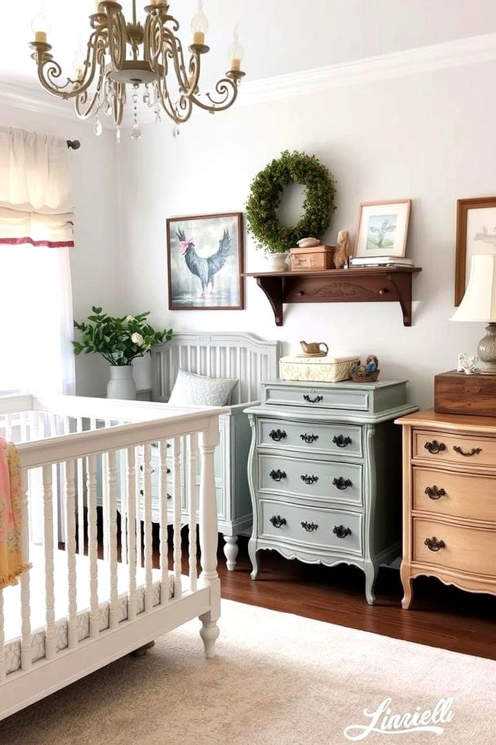 Hand Painted Furniture Accents - 22 Farmhouse Nursery Ideas