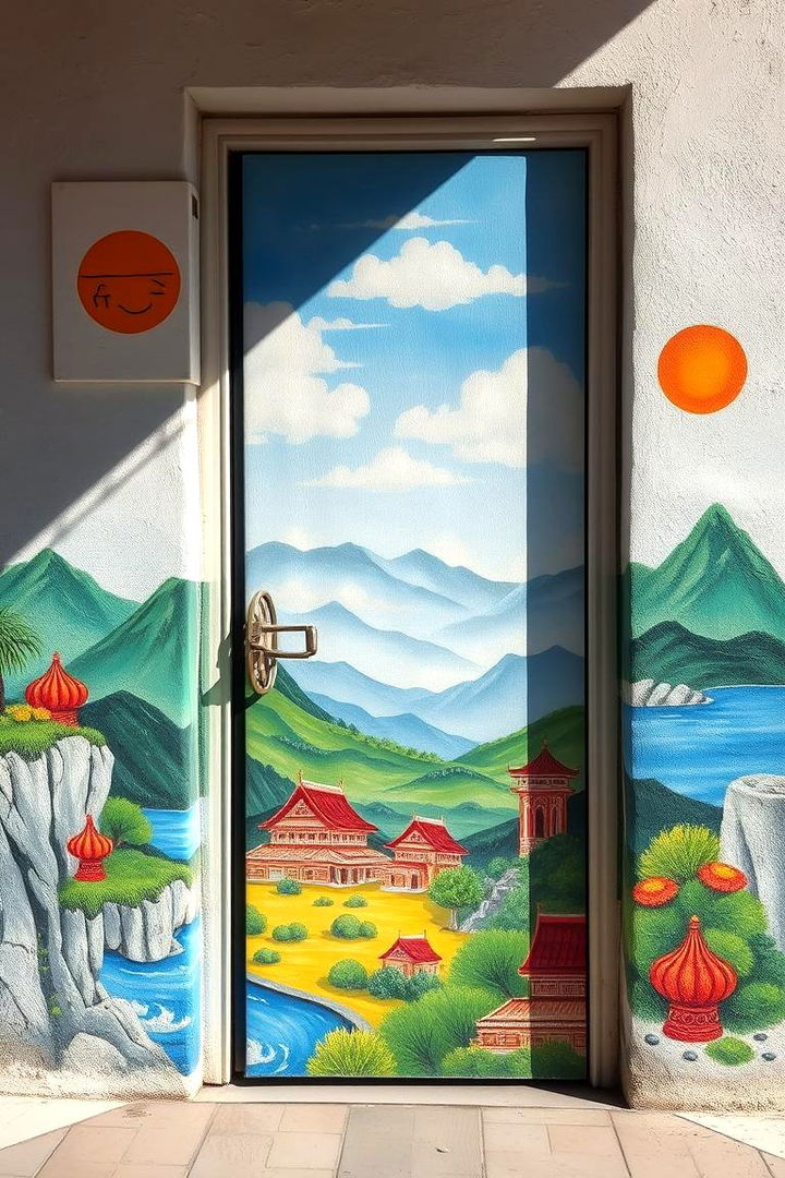 Hand Painted Mural Door - 22 Door Painting Ideas
