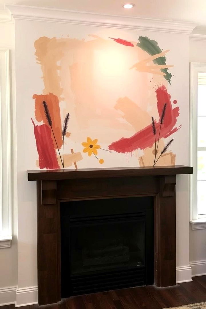 Hand Painted Murals - 22 Fireplace Backsplash Ideas