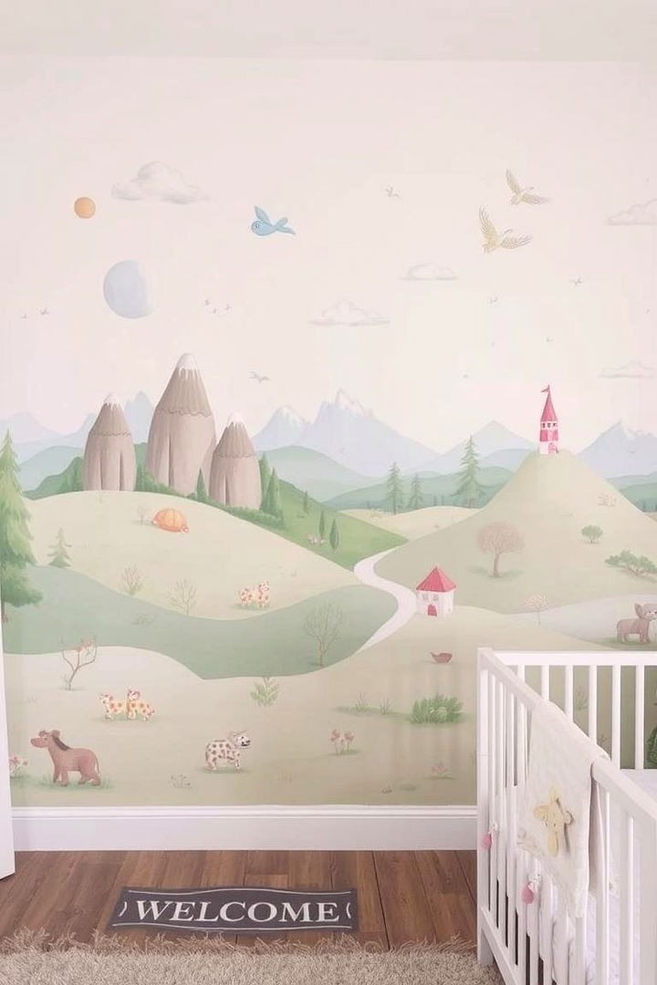 Hand Painted Murals - 22 Nursery Wall Decor Ideas