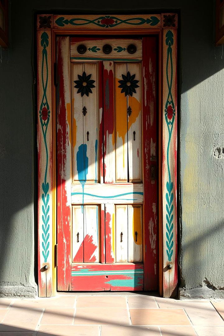 Hand Painted Rustic Designs - 22 Rustic Front Door Ideas