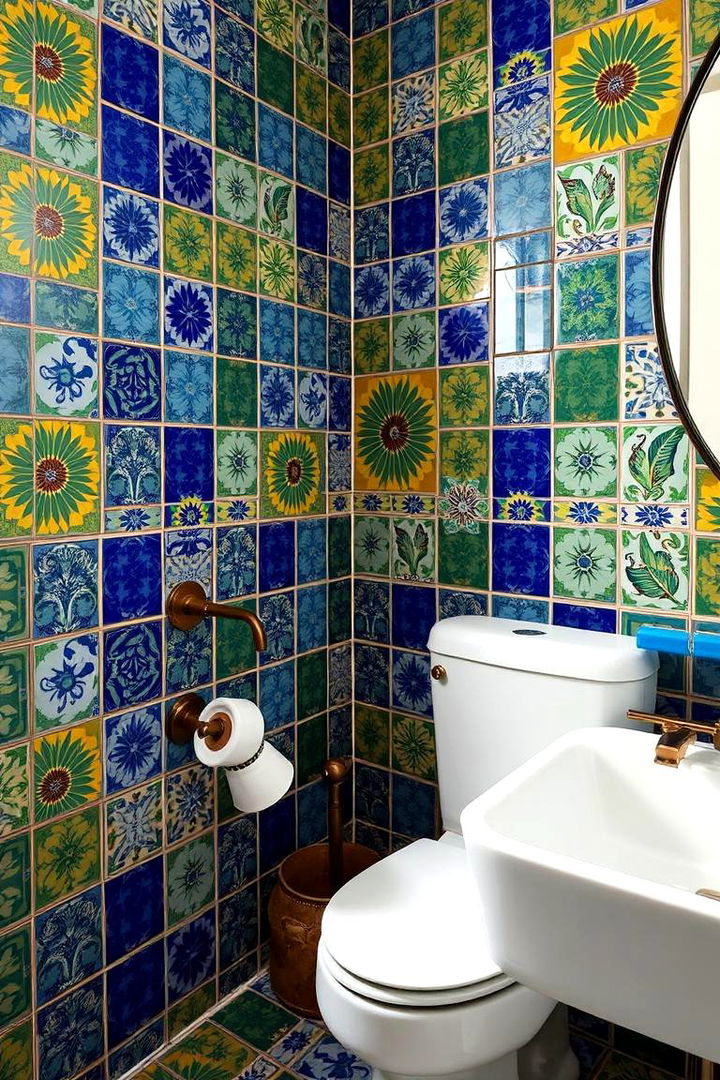 Hand Painted Talavera Tiles - 22 Mexican Bathroom Ideas