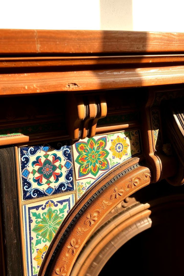 Hand Painted Tile Accents - 22 Spanish Style Fireplace Ideas