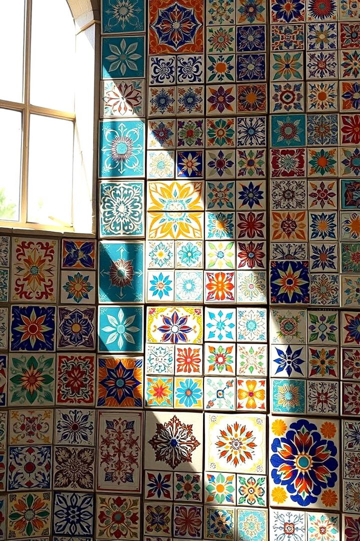 Hand Painted Tile Details - 22 Spanish Style Bathroom Ideas