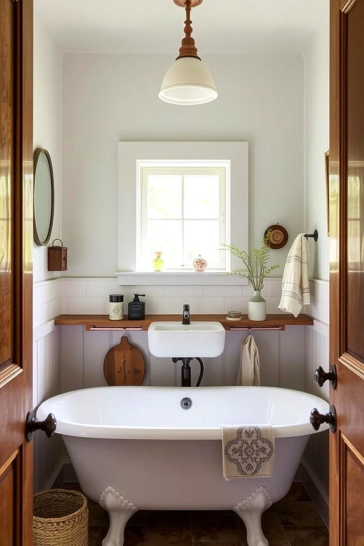 Handcrafted Accents for a Personal Touch - 22 Modern Farmhouse Bathroom Ideas