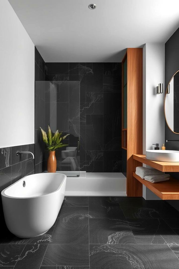 Handcrafted Artisan Floors - 22 Black Floor Bathroom Ideas