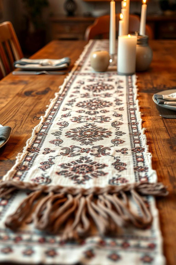 Handcrafted Artisan Runner - 22 Dining Table Decor Ideas