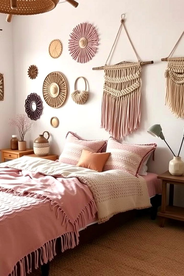 Handcrafted Boho Decor - 22 Pink Boho Bedroom Ideas