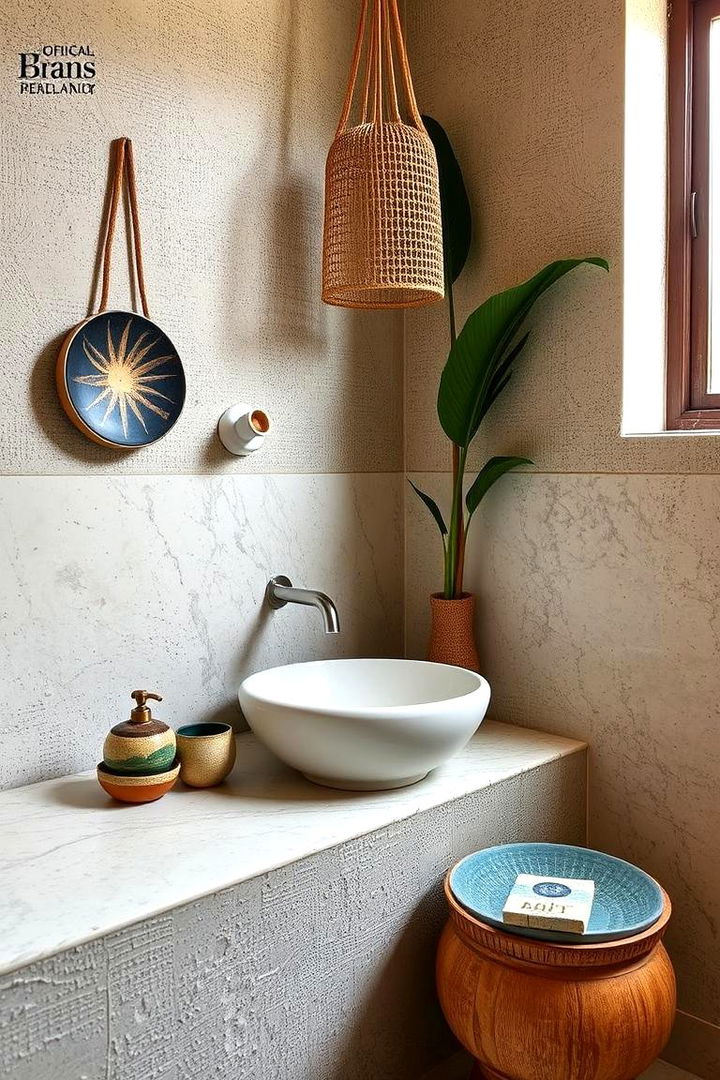 Handcrafted Ceramic Accents - 22 Tropical Bathroom Ideas