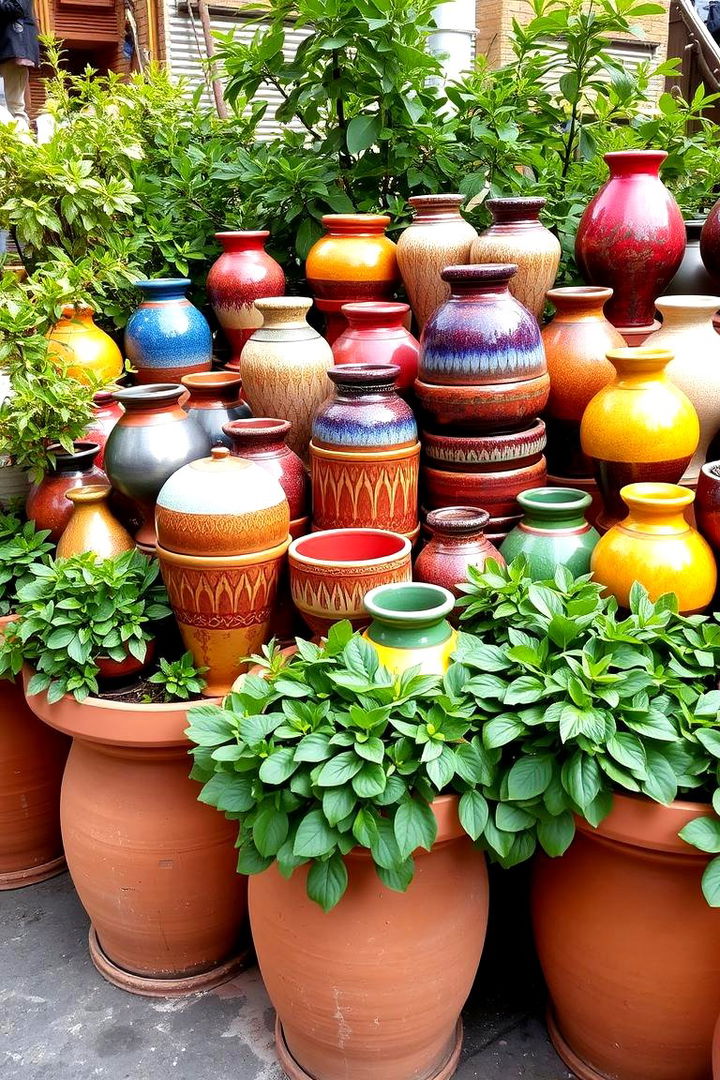 Handcrafted Ceramic Pottery - 22 spanish style patio ideas