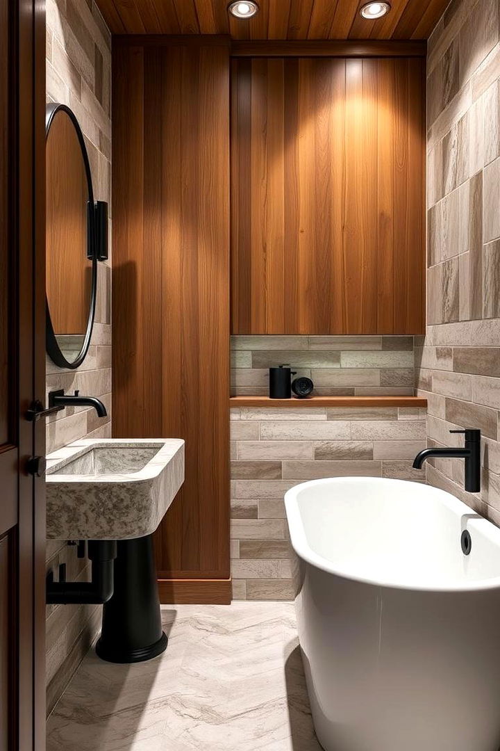 Handcrafted Elegance - 22 brown and black bathroom ideas