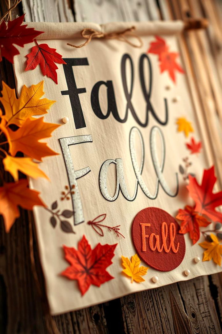 Handcrafted Fall Banners - 22 Thanksgiving Decor Ideas