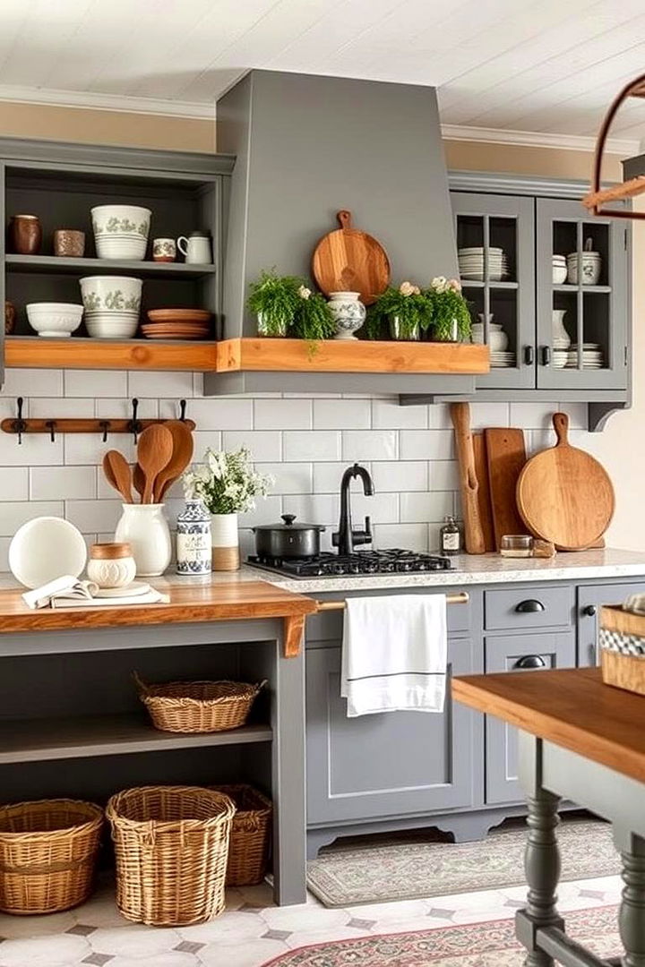 Handcrafted Farm Decor - 22 Farmhouse Kitchen With Gray Cabinets Ideas