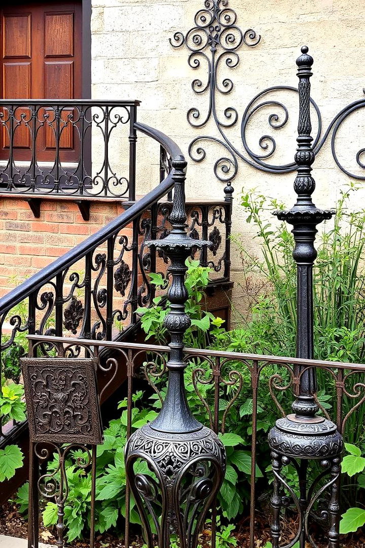 Handcrafted Iron Accents - 22 Rustic Landscaping Ideas