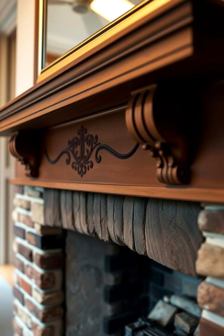 Handcrafted Mantel Mastery - 22 Rustic Brick Fireplace Ideas