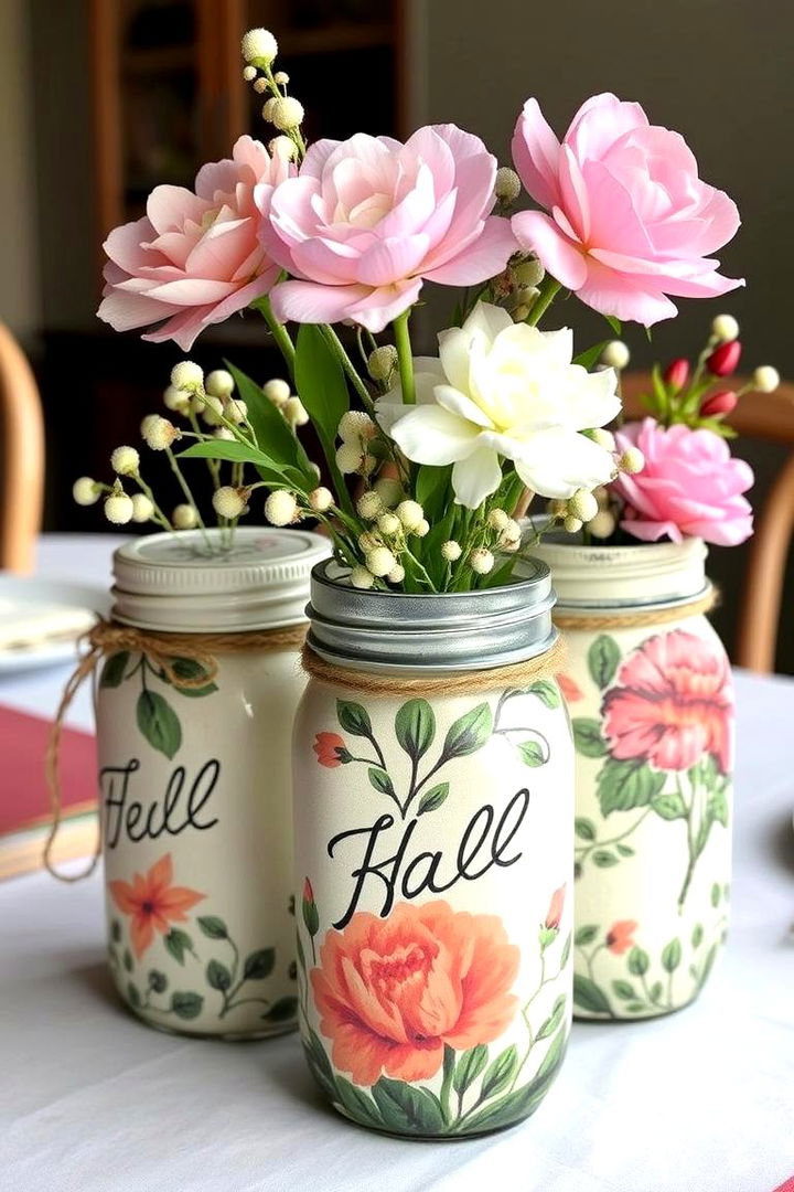 Handcrafted Masterpiece - 22 Mason Jar Wedding Centerpieces