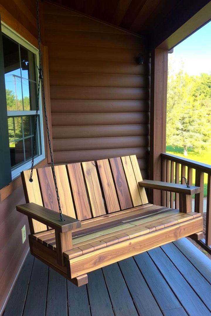 Handcrafted Porch Swing - 22 Rustic Porch Ideas