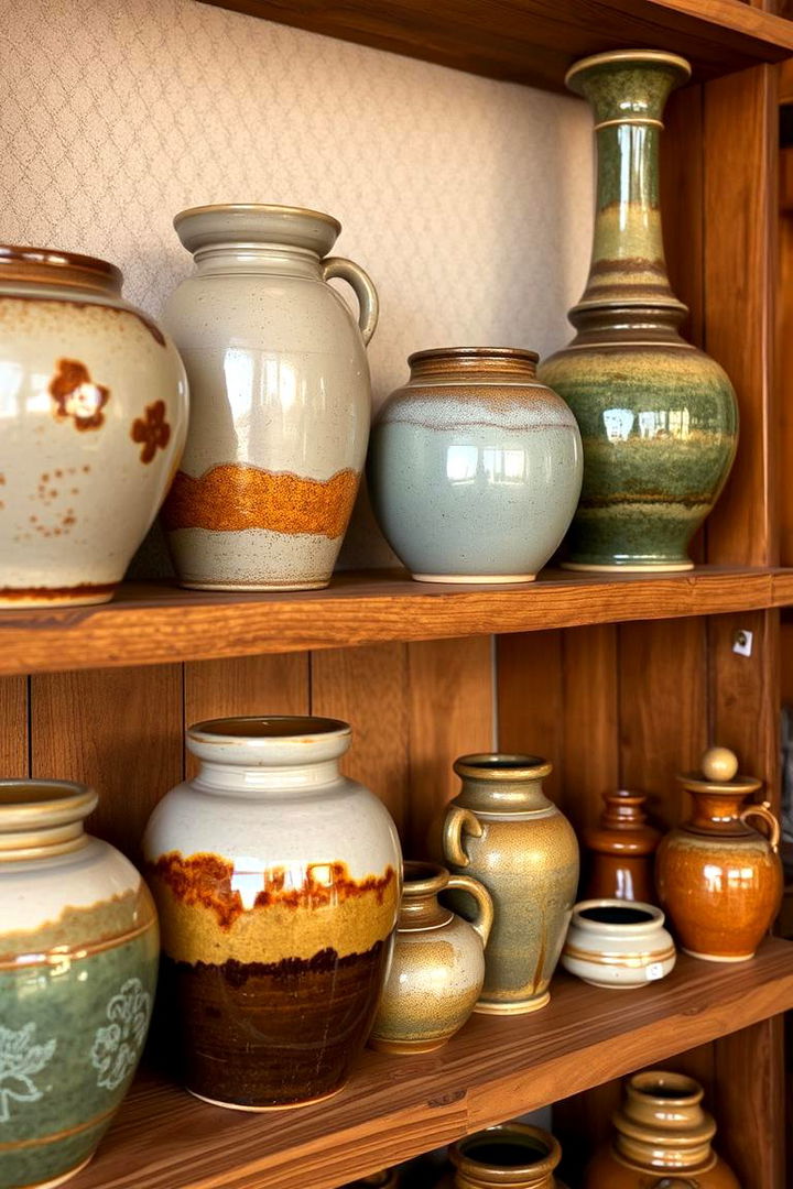 Handcrafted Pottery Accents - 22 Primitive Kitchen Ideas