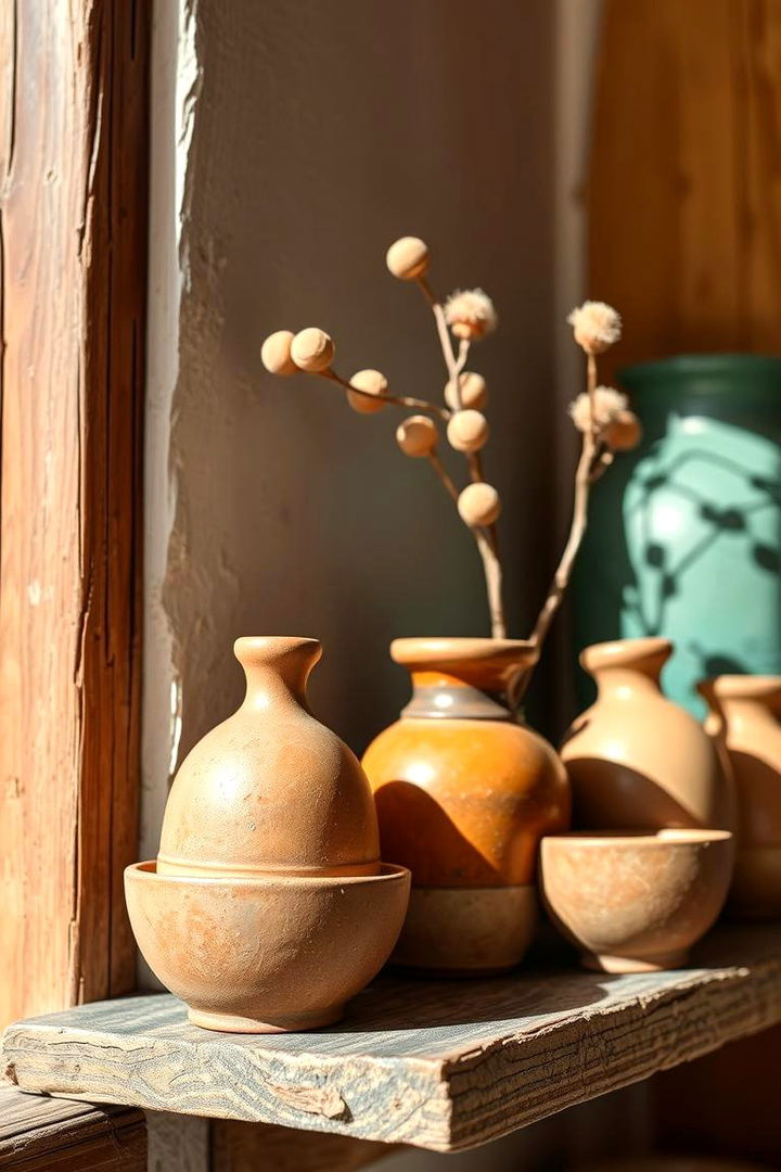 Handcrafted Pottery Accents - 22 Rustic Kitchen Ideas