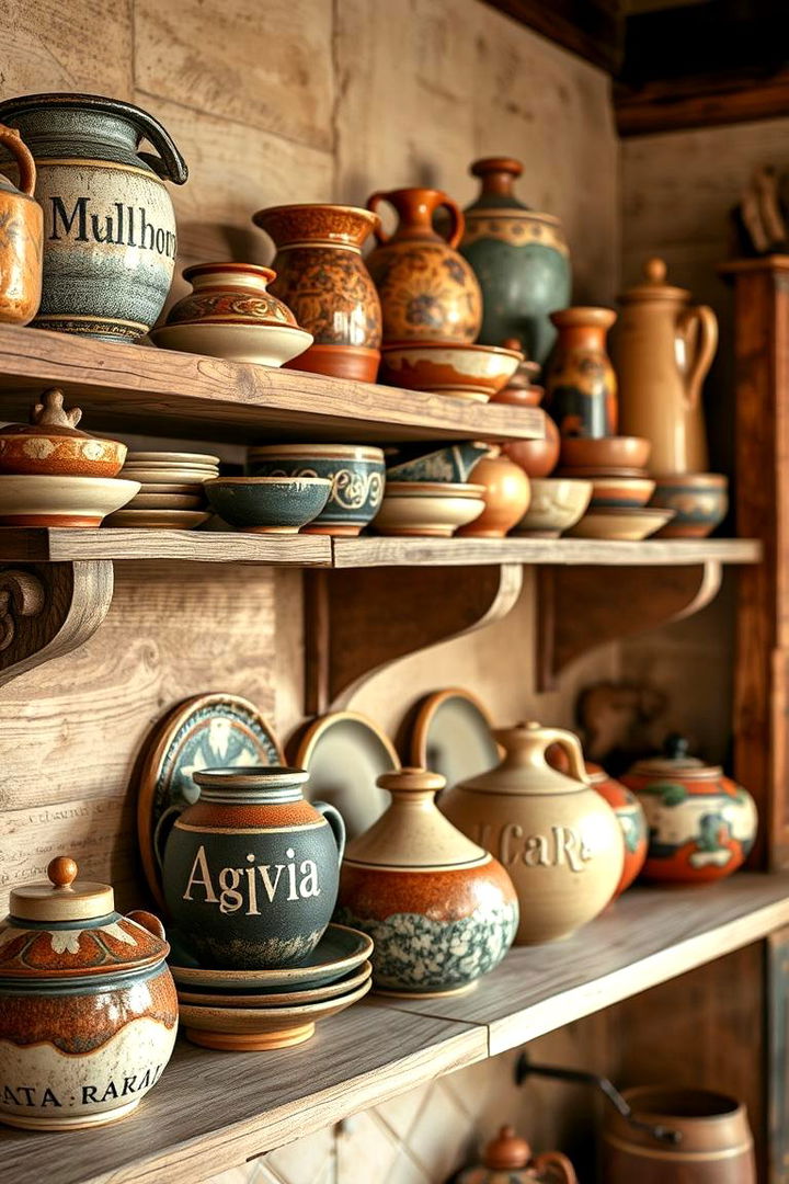 Handcrafted Pottery Accents - 22 Country Kitchen Ideas