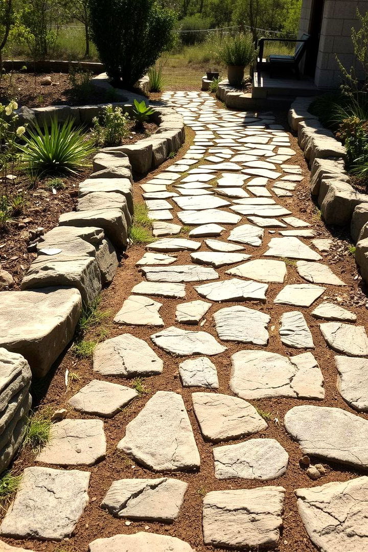 Handcrafted Rural Stone Walkway - 22 Stone Walkway Ideas