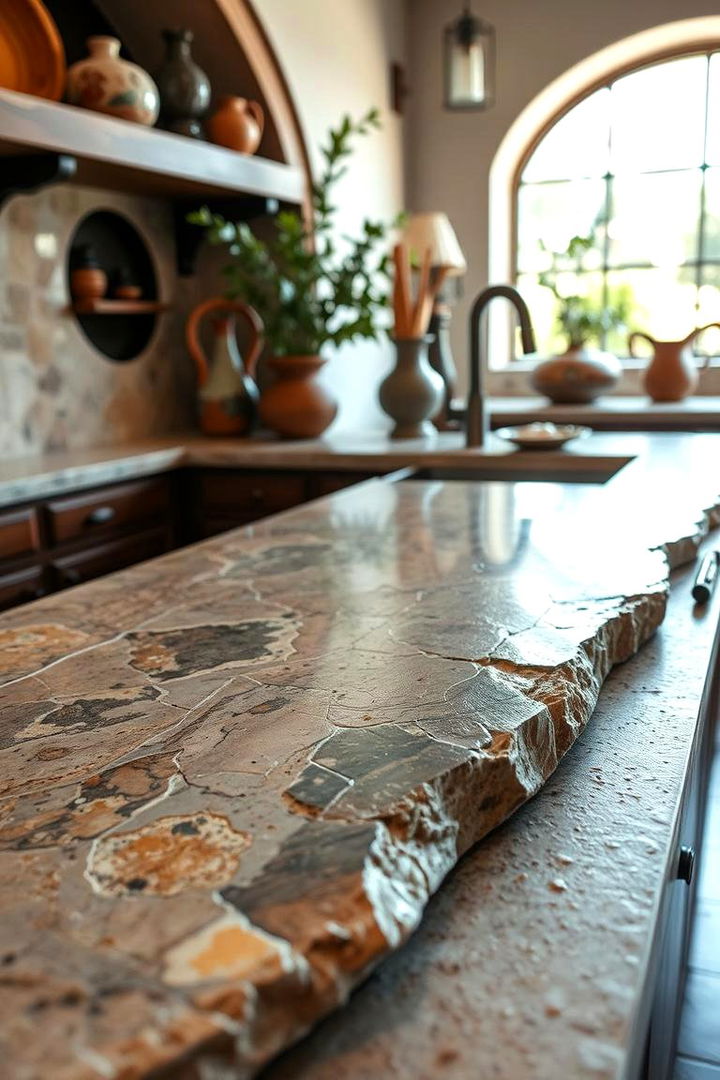 Handcrafted Stone Countertops - 22 Mexican Kitchen Ideas