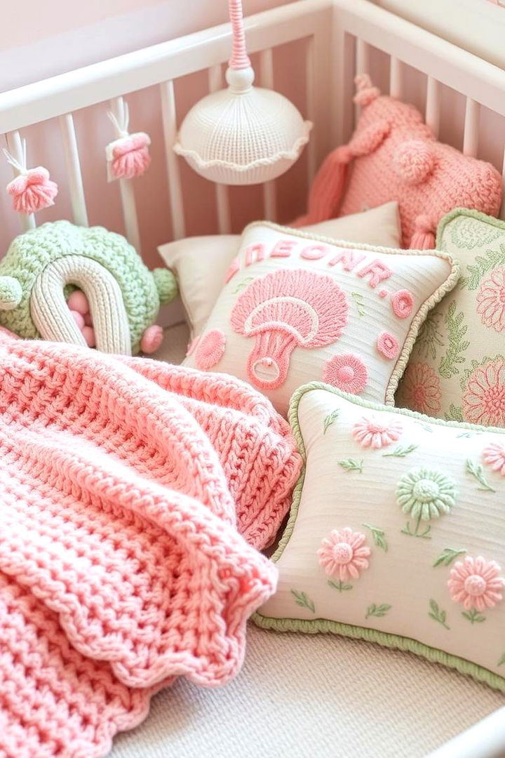 Handcrafted Textiles - 22 Pink and Green Nursery Ideas
