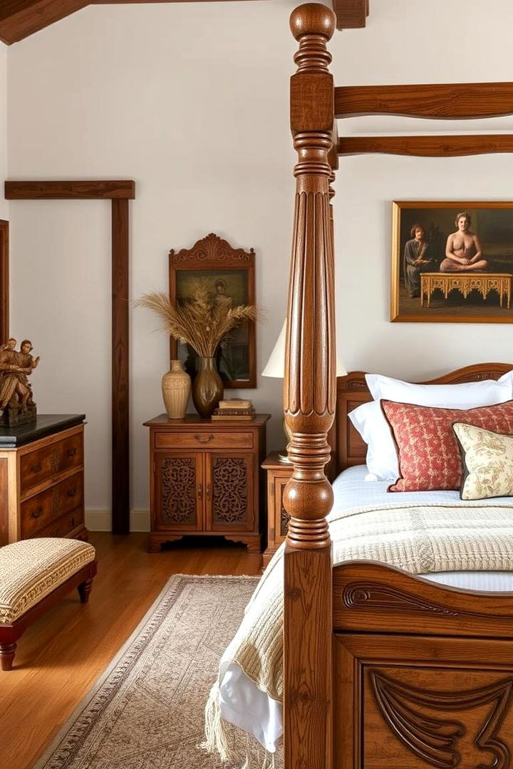 Handcrafted Wooden Detailing - 22 Country Bedroom Ideas