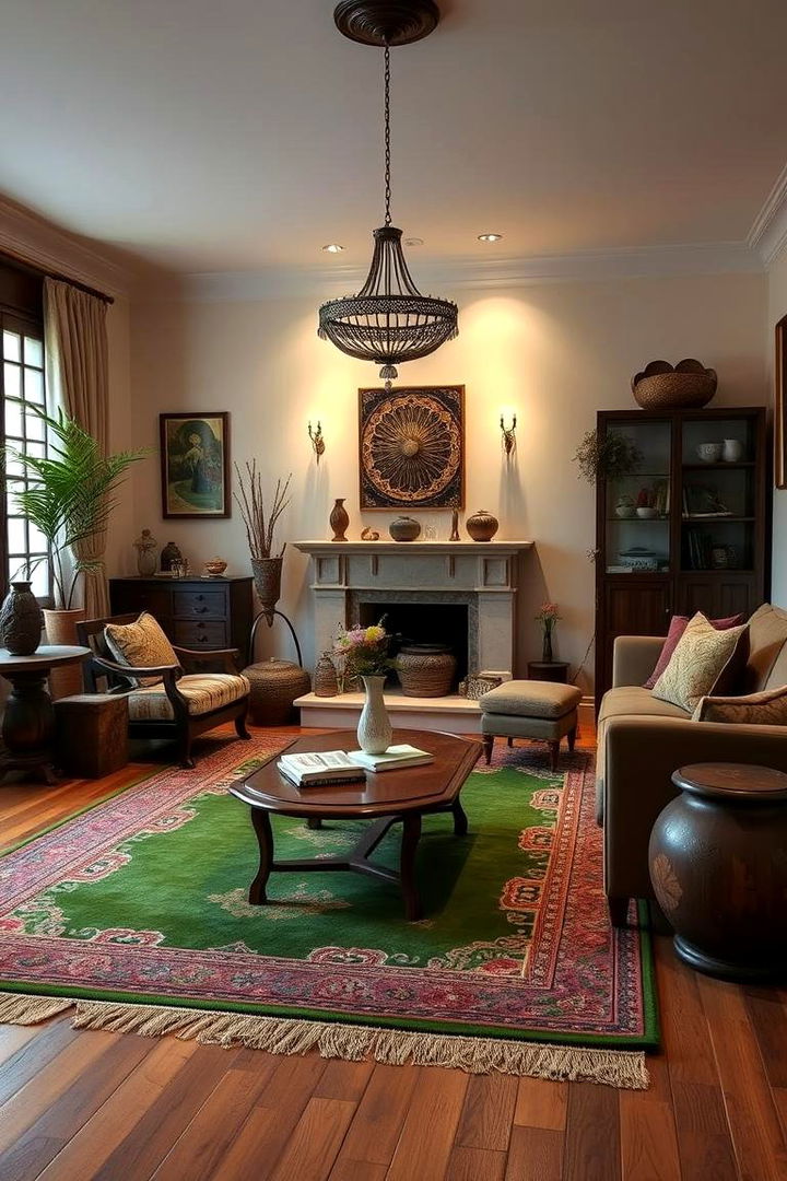 Handmade Artisan Green Carpets - 22 Green Carpet Living Room Ideas