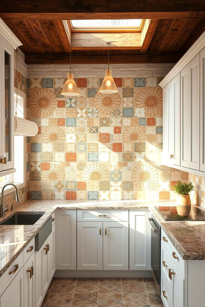 Handmade Artisan Tiles - 22 Backsplash Ideas for White Cabinets and Granite Countertops