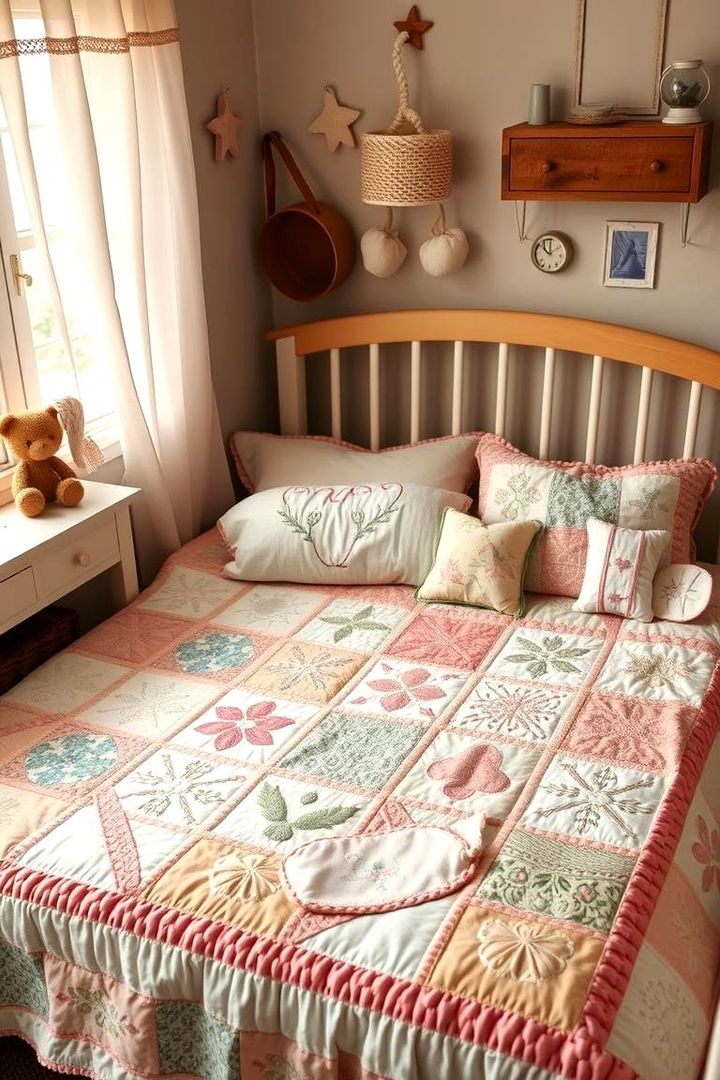 Handmade Quilt and Bedspread Charm - 22 Farmhouse Nursery Ideas