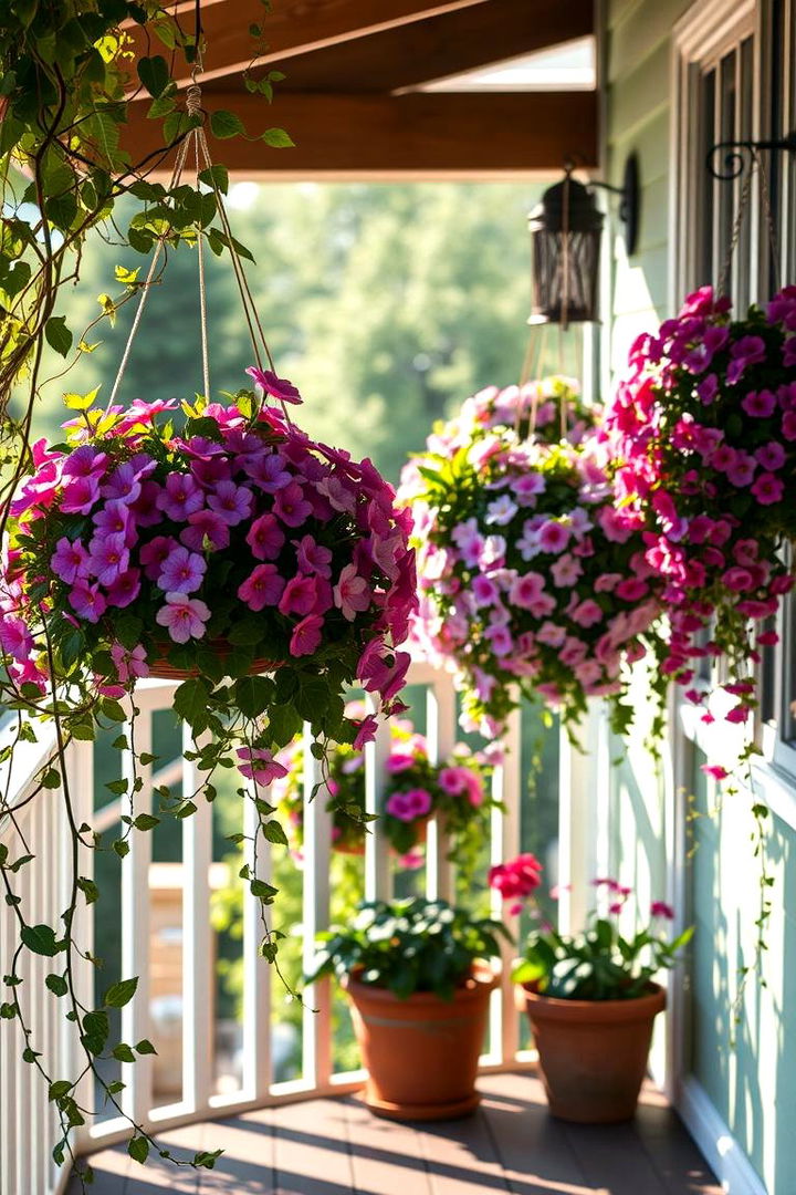 Hanging Basket Charm - 22 Deck Decorating Ideas With Plants