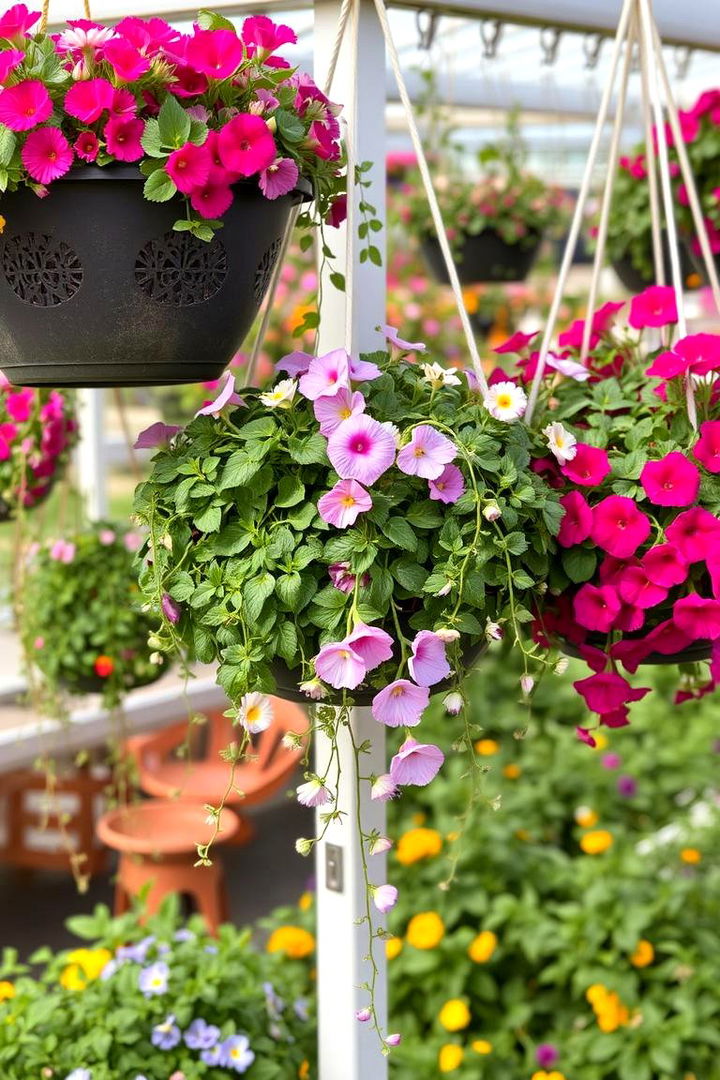 Hanging Baskets Array - 22 Patio Small Garden Ideas