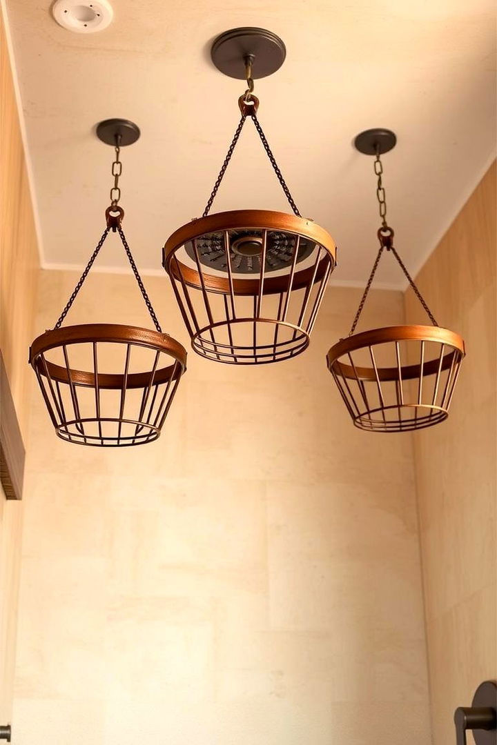 Hanging Baskets from the Ceiling - 22 Shower Storage Ideas
