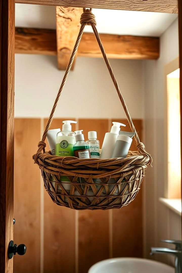 Hanging Baskets - 22 Small Bathroom Storage Ideas