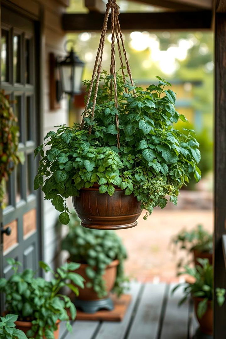 Hanging Herb Gardens for Fresh Aromas - 22 Rustic Front Porch Ideas